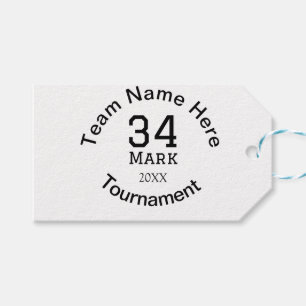 Étiquettes-cadeau Nom de l'équipe ici ajouter nom tournoi année text