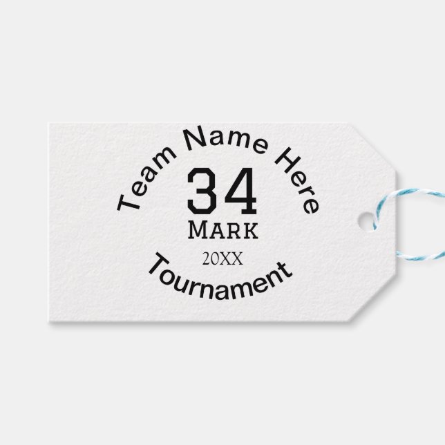 Étiquettes-cadeau Nom de l'équipe ici ajouter nom tournoi année text (Devant (Horizontal))