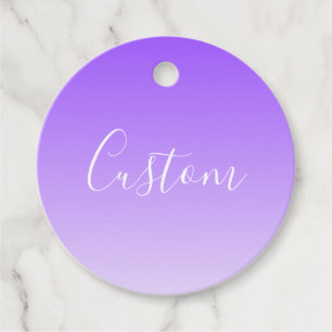 Étiquettes Cadeau Nom de script cursif & ombre violet clair modifiab