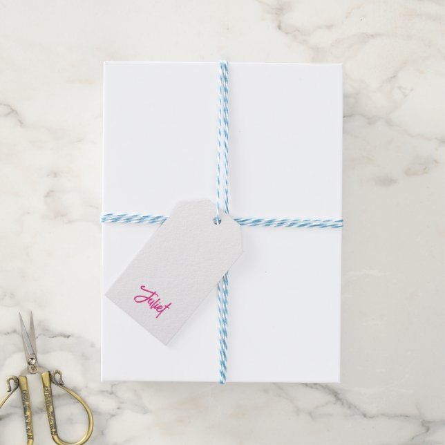 Étiquettes-cadeau NOM D'Écriture Manuelle Colorful Preppy Fun (Avec de laficelle)