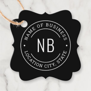 Étiquettes Cadeau Nom d'entreprise Black Personnalisé