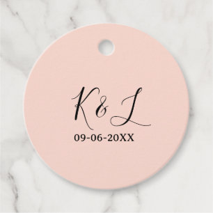 Étiquettes Cadeau nom du couple de mariage lettre date fond pastel r