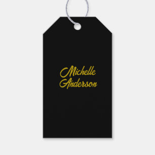 Étiquettes-cadeau Nom écrit à la main minimaliste moderne de couleur