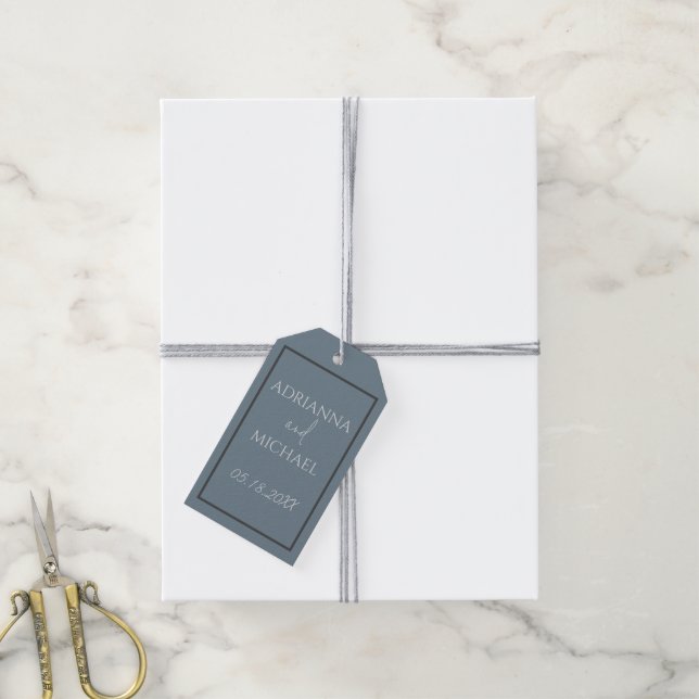 Étiquettes-cadeau Nom et date du couple (Avec de la ficelle)
