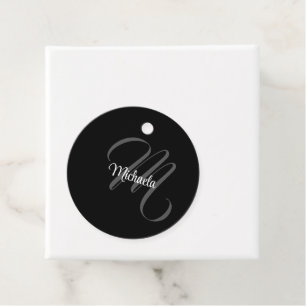 Étiquettes Cadeau Nom initial de monogramme moderne minimaliste