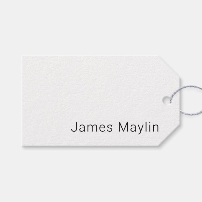 Étiquettes-cadeau Nom modifiable minimal simple ou autre texte (Devant (Horizontal))