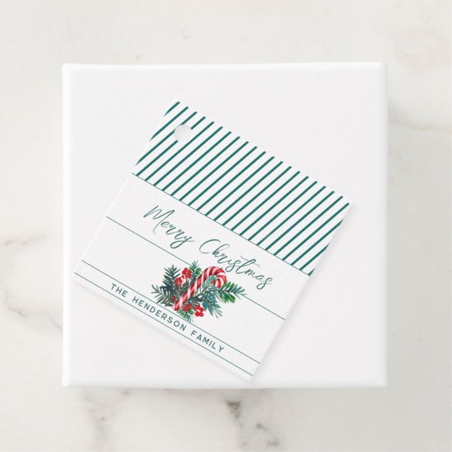 Étiquettes Cadeau Nom personnalisé à et de | Noël Sucre de canne (En situation)