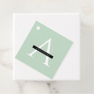 Étiquettes Cadeau Nom personnalisé de la menthe pastel minimaliste