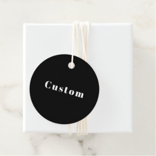 Étiquettes Cadeau Nom personnalisé élégant ou autre texte Noir & B