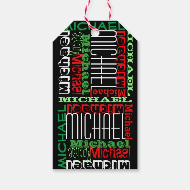 Étiquettes-cadeau Nom personnalisé Enfants Noël (Devant)