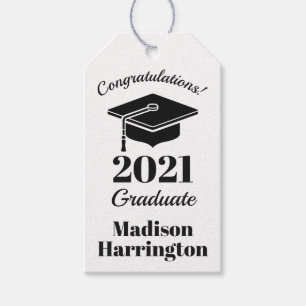 Étiquettes-cadeau Nom personnalisé et année de graduation