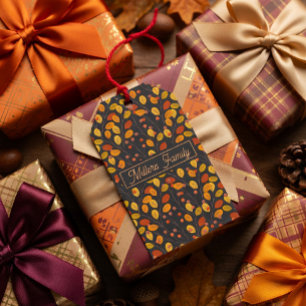 Étiquettes-cadeau Nom personnalisé Feuilles d'automne
