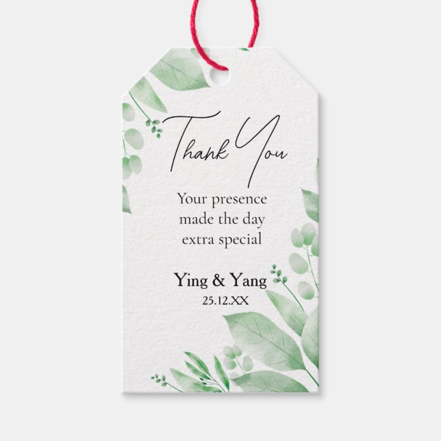 Étiquettes-cadeau Nom personnalisé simple Merci (Devant)