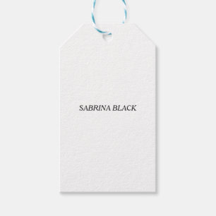Étiquettes-cadeau Nom Plain Moderne Minimaliste Simple Blanc