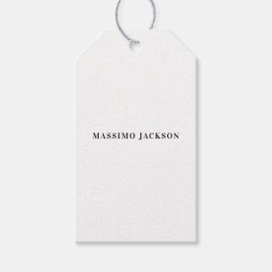Étiquettes-cadeau Nom propre Décoratif Minimaliste Simple Noir Blanc