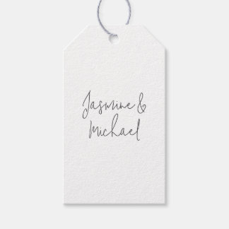Étiquettes-cadeau Noms de couple de calligraphie chic adorables 