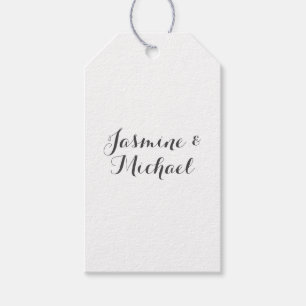 Étiquettes-cadeau Noms de couple de calligraphie chic adorables 