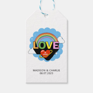 Étiquettes-cadeau Noms personnalisés / Texte "L'amour est amour"