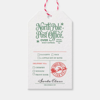 Étiquettes-cadeau North Pole Santa List Christmas Gift Tag