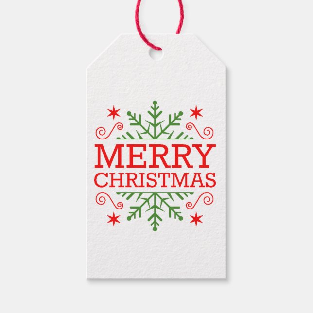 Étiquettes-cadeau Nostalgale rétro Joyeux Noël (Devant)