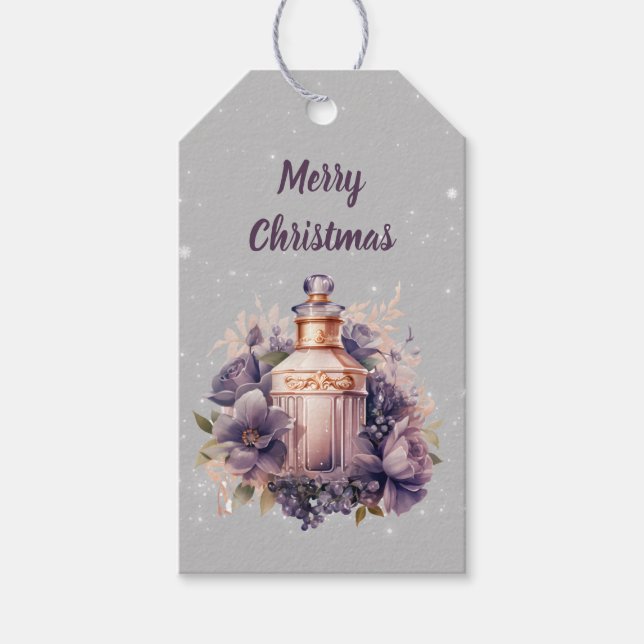 Étiquettes-cadeau Nostalgie gris argenté Joyeux Noël (Devant)