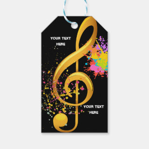 Étiquettes-cadeau Note musicale Fun Treble Clef. Texte modifiable