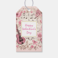 Notes musicales et fleurs Élégante Saint-Valentin