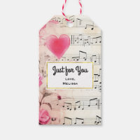 Notes musicales et Rose Vintage juste pour vous
