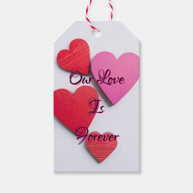 Étiquettes-cadeau Notre Amour Est Un Coeur Éternel - (Devant)