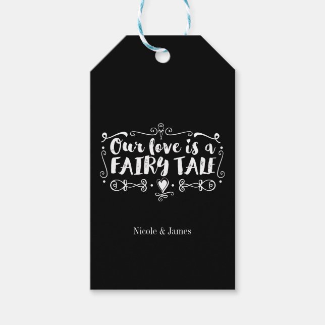Étiquettes-cadeau NOTRE AMOUR EST UN TALE DE FAIRY Personnalisé Mari (Devant)