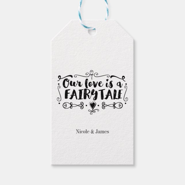 Étiquettes-cadeau NOTRE AMOUR EST UN TALE DE FAIRY Personnalisé Mari (Devant)