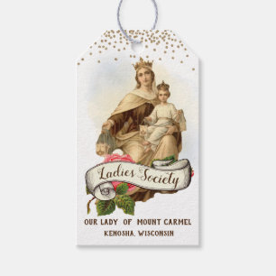 Étiquettes-cadeau Notre Dame du Mont Carmel Prière Jésus Scapulair