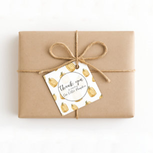 Étiquettes Cadeau Notre Merci d'aquarelle orange petit Citrouille