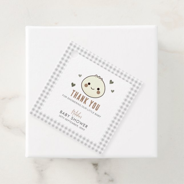 Étiquettes Cadeau Notre petit Baby shower neutre pour les femmes (En situation)