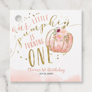 Étiquettes Cadeau Notre Petit Citrouille a un An 1er Anniversaire