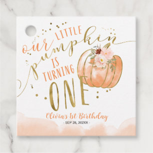 Étiquettes Cadeau Notre Petit Citrouille a un An 1er Anniversaire