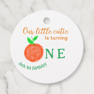 Étiquettes Cadeau Notre petite cuite orange un agrumes d'anniversair