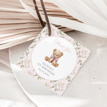 Nounours en peluche, Nœud rose, Fleurs roses, Prem