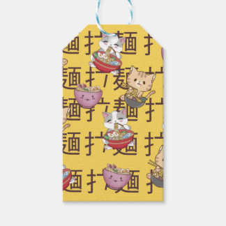 Étiquettes-cadeau Nourriture Japonaise Kawaii Anime Chat Ramen Nouil