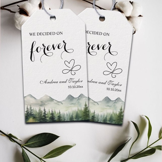 Étiquettes-cadeau Nous avons décidé sur Forever Elegant Wedding (Créateur téléchargé)