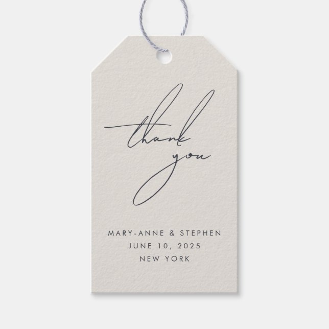 Étiquettes-cadeau Nous faisons Moderne Calligraphie Mariage Merci (Devant)