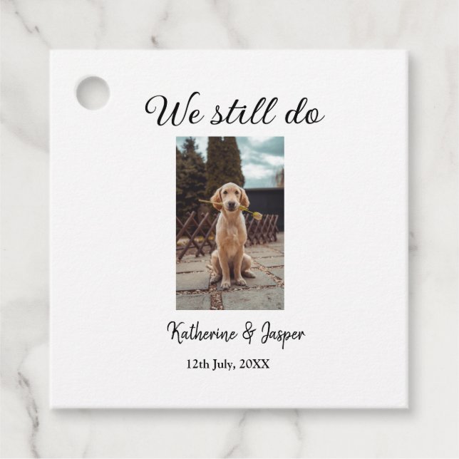 Étiquettes Cadeau Nous faisons toujours mariage couple animal photo  (Devant)