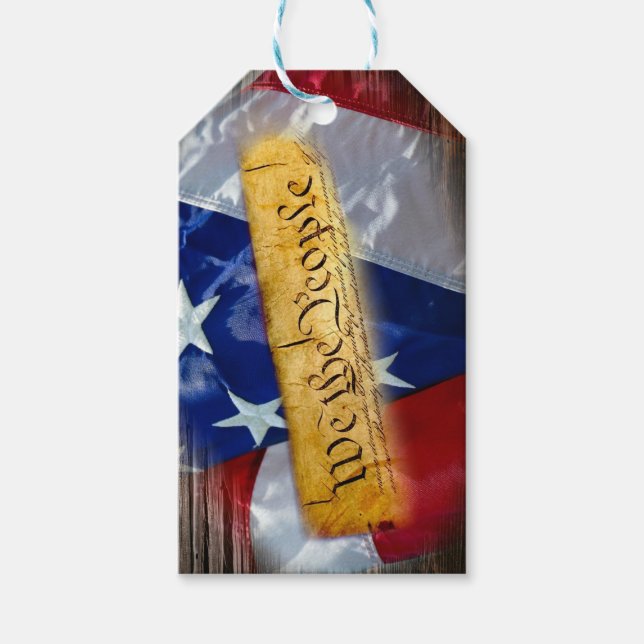 Étiquettes-cadeau Nous Le Peuple Drapeau Américain (Devant)