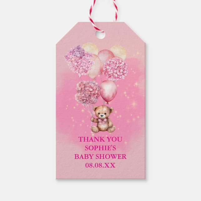 Étiquettes-cadeau Nous pouvons à peine attendre des ballons d'hydran (Devant)