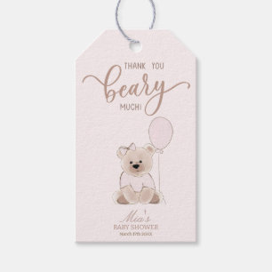 Étiquettes-cadeau Nous pouvons à peine attendre Teddy Bear Rose Fête