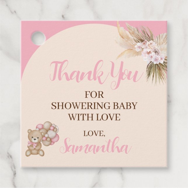 Étiquettes Cadeau Nous pouvons attendre les filles Baby shower Favor (Devant)