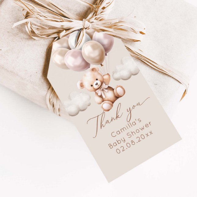 Étiquettes-cadeau Nous Pouvons Attendre L'Ours Avec Le Baby shower D (Créateur téléchargé)