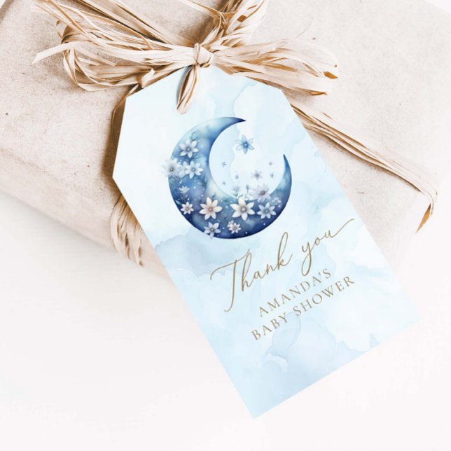 Étiquettes-cadeau Nous Sommes Au-Dessus Du Baby shower Du Garçon Ble (Créateur téléchargé)