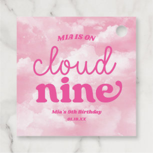 Étiquettes Cadeau Nous Sommes Sur Cloud Neuf Rose 9e Fête Anniversai