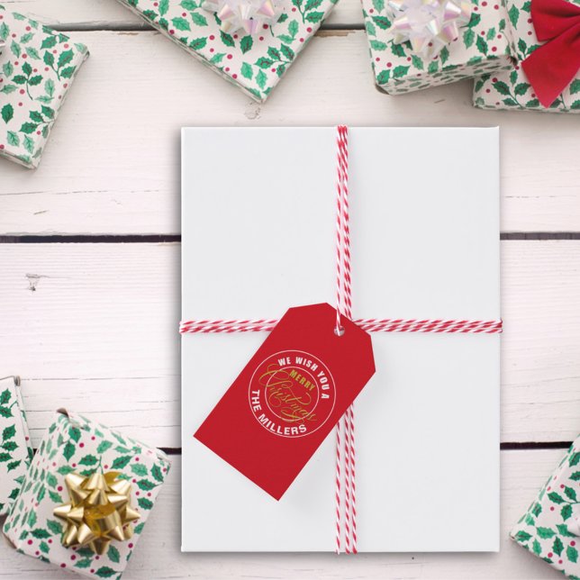 Étiquettes-cadeau Nous vous souhaitons un joyeux Noël Nom personnali (Créateur téléchargé)
